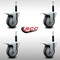 Service Caster 4'' SS Thermoplastic Rubber Swivel 3/4'' Expanding Stem Caster Set Total Lock Brake, 4PK SCC-SSEXTTL20S414-TPRB-34-4 - alternate 3